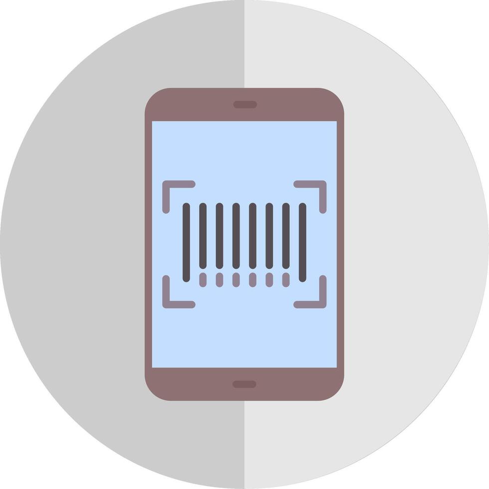 Barcode Scan Flat Scale Icon Design vector