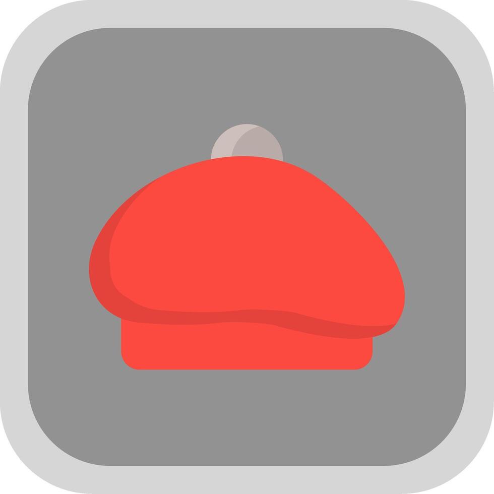 Beret Flat round corner Icon Design vector
