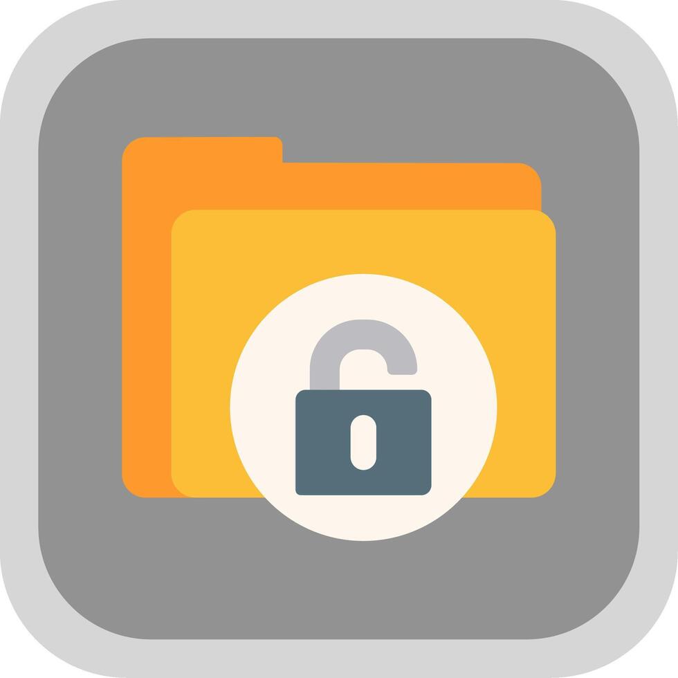 Unsecure Folder Flat round corner Icon Design vector