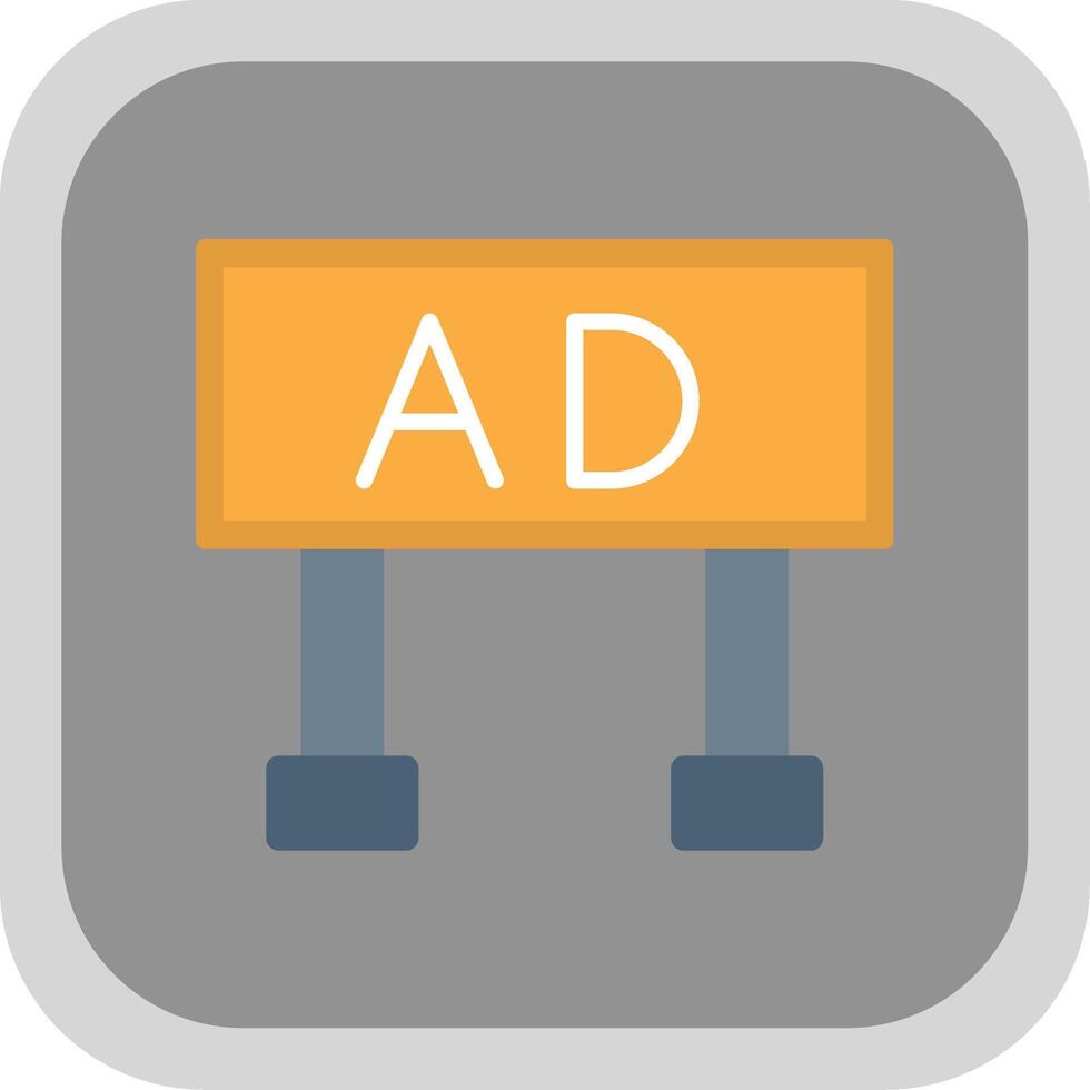 Advertising Flat round corner Icon Design vector