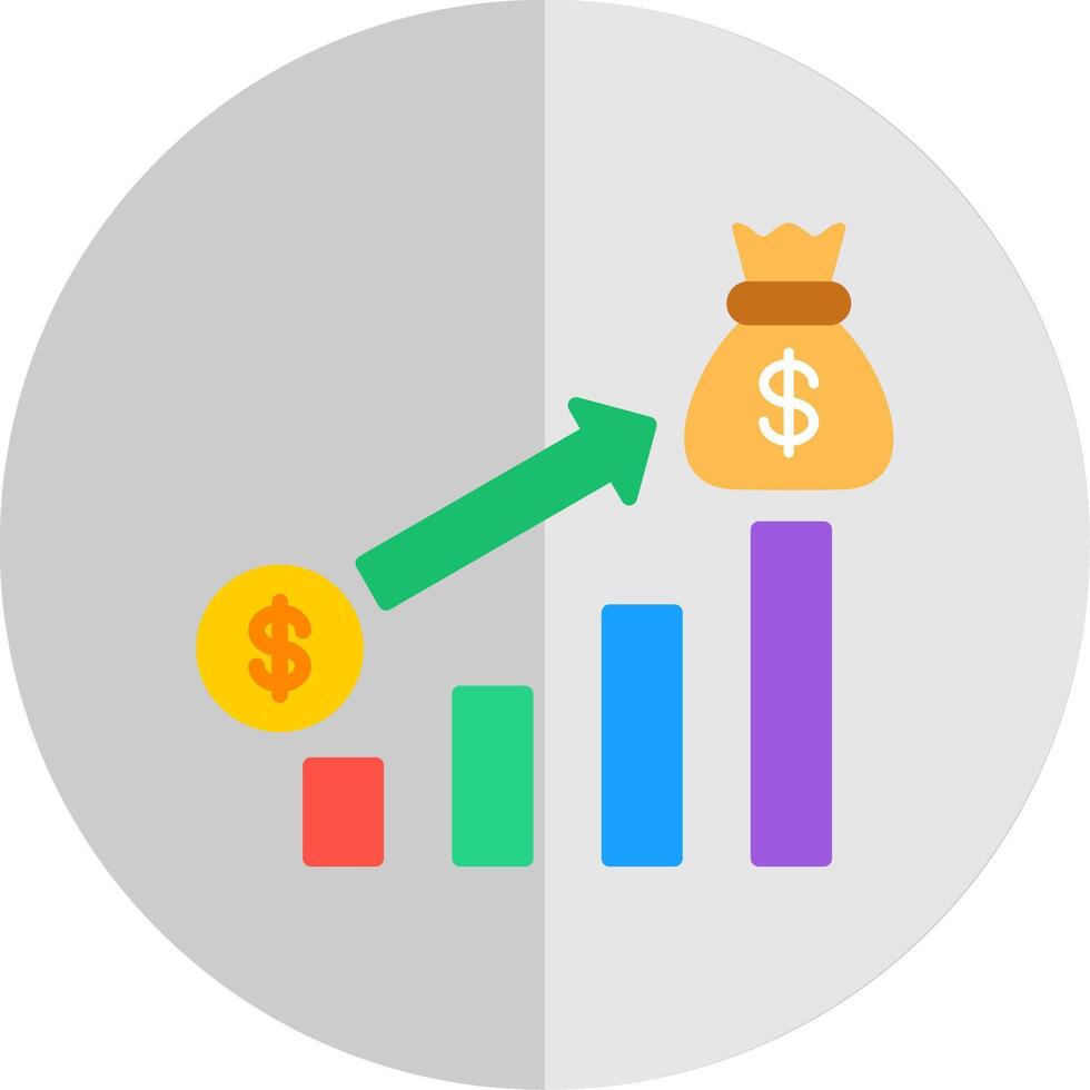 Money Growth Flat Scale Icon Design vector