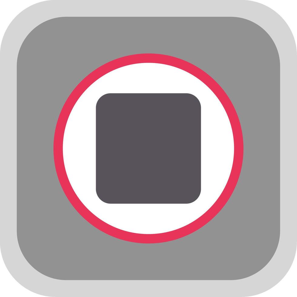 Stop Button Flat round corner Icon Design vector