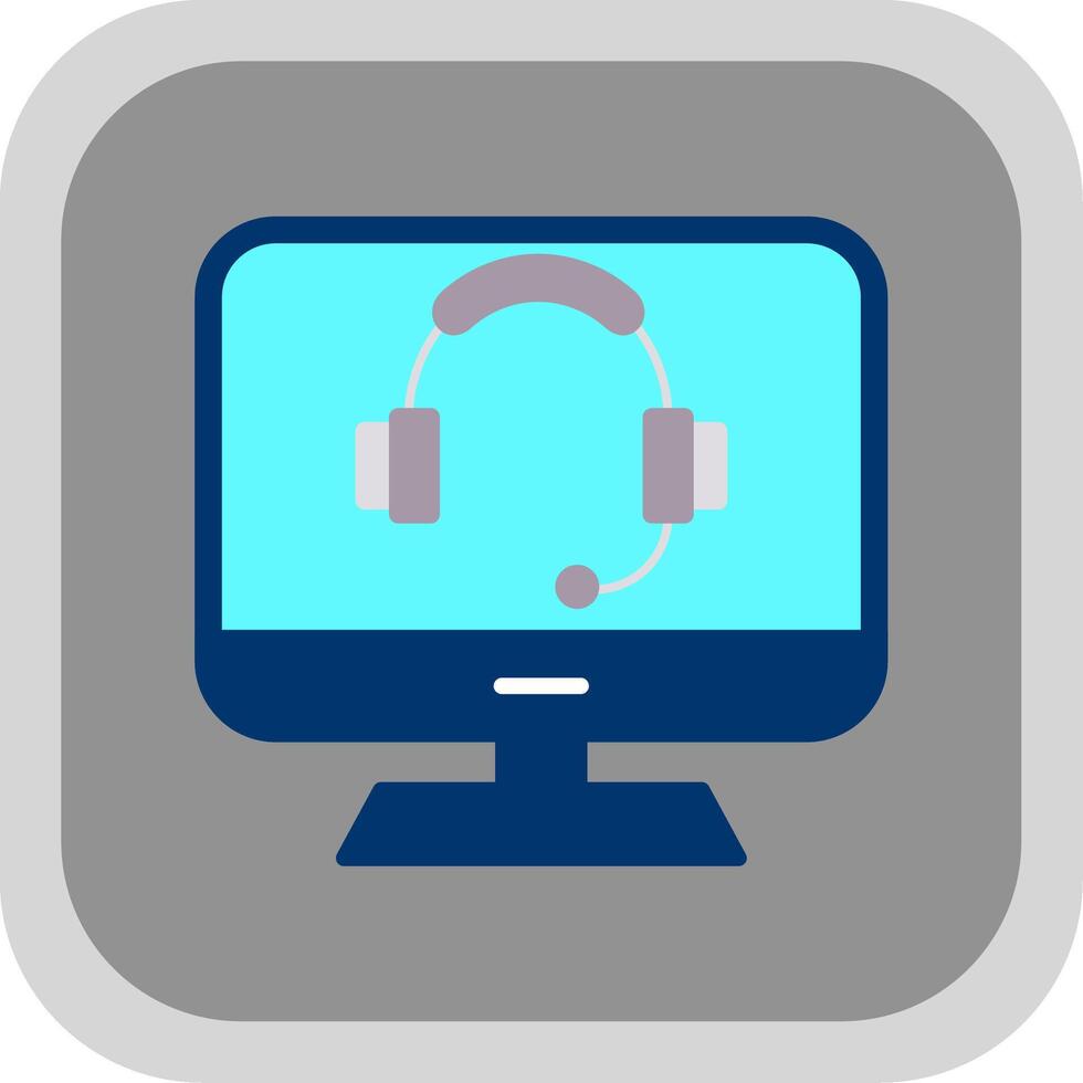 Computer Flat round corner Icon Design vector