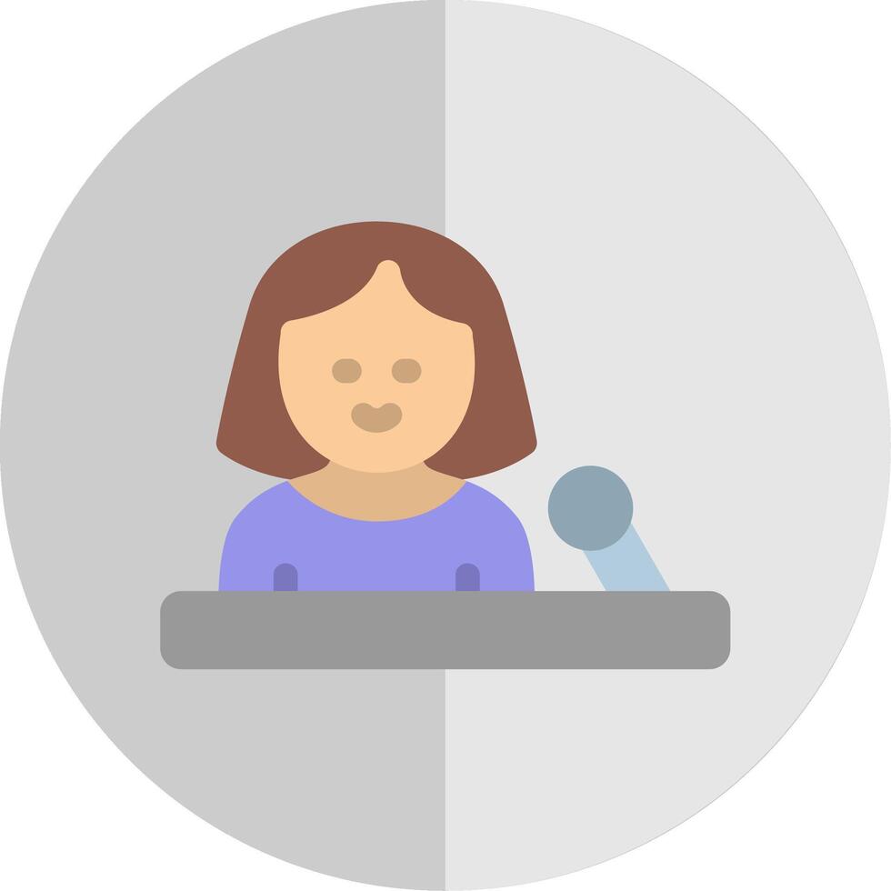 News Anchor Flat Scale Icon Design vector