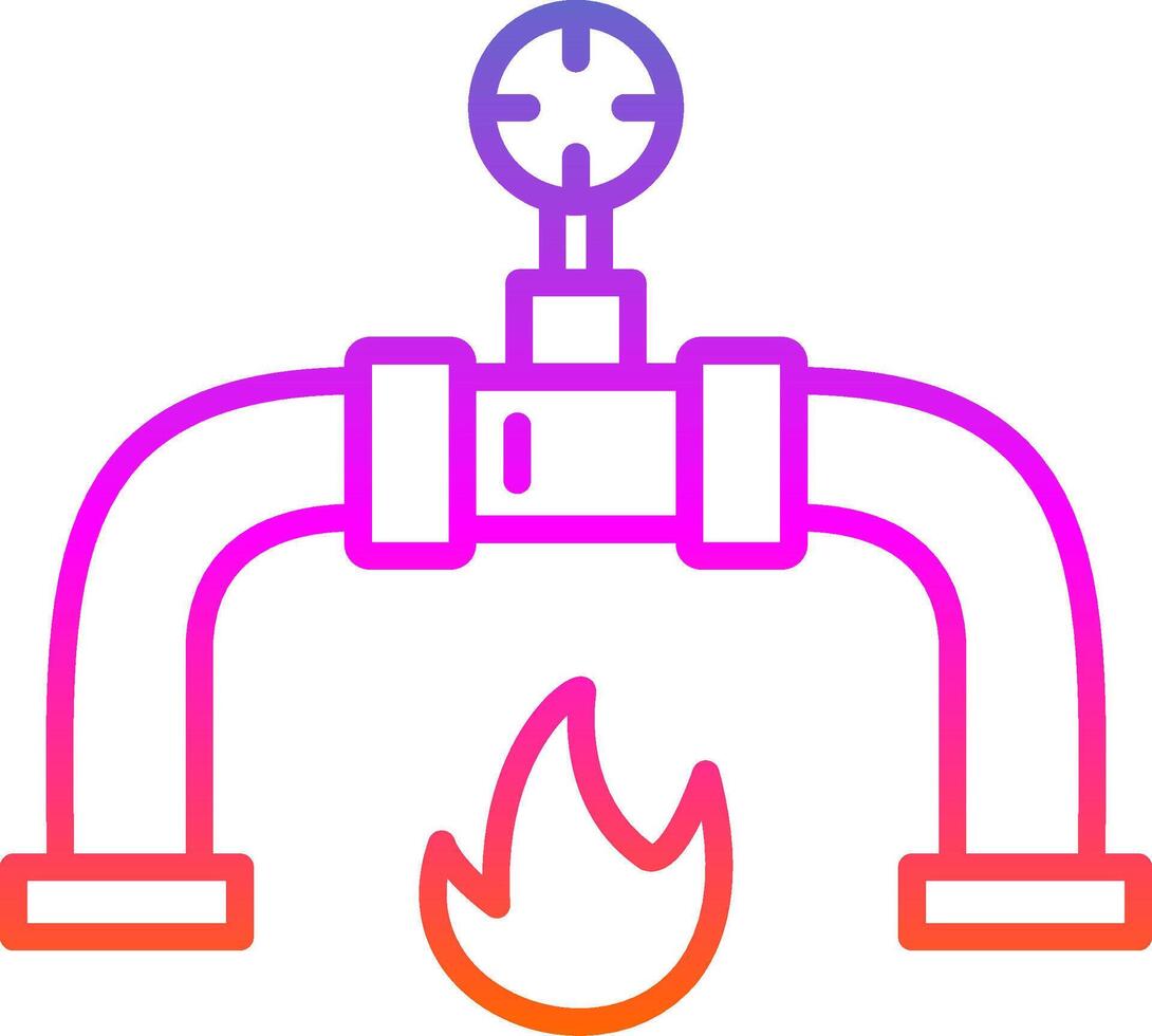 Gas PipeLine Circle Multi Circle Line Gradient Icon Design vector