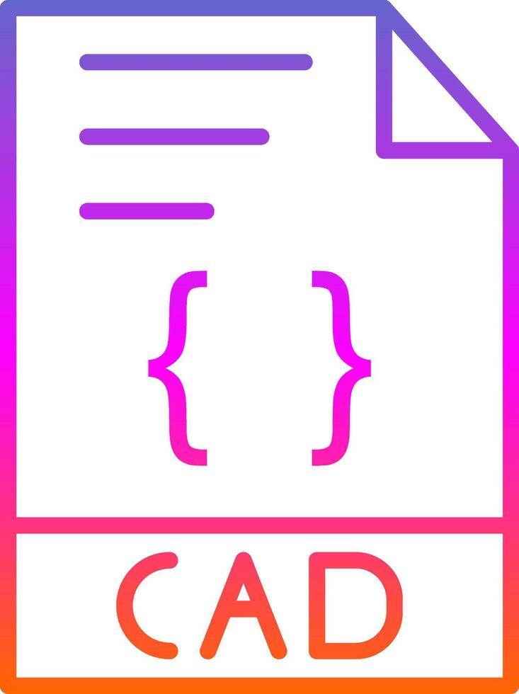 CAD Line Gradient Icon Design vector
