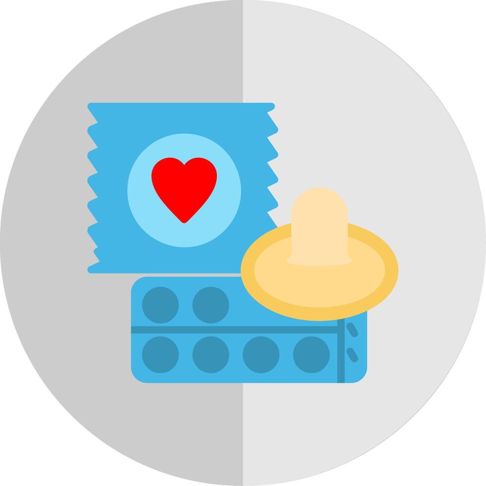 Condom Flat Scale Icon Design vector