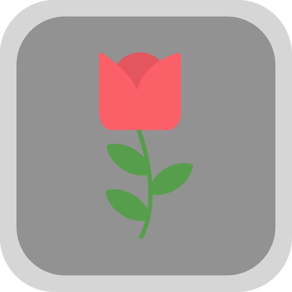 Flower Flat round corner Icon Design vector