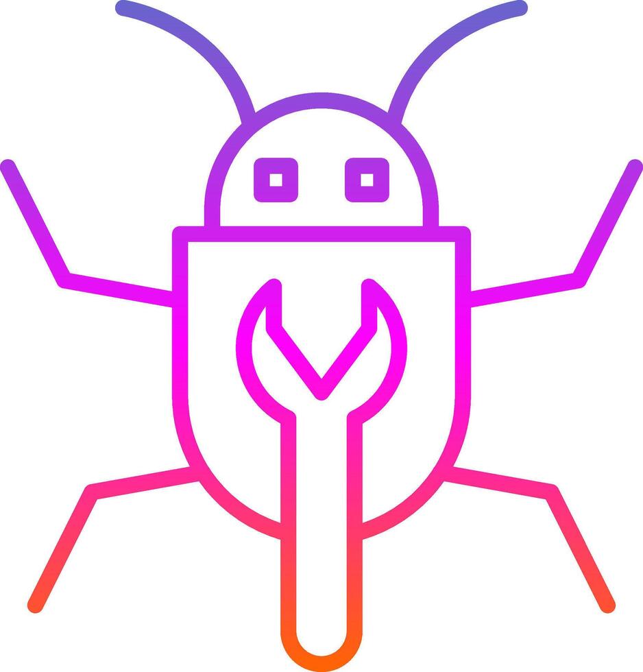 Bug Fixing Line Gradient Icon Design vector