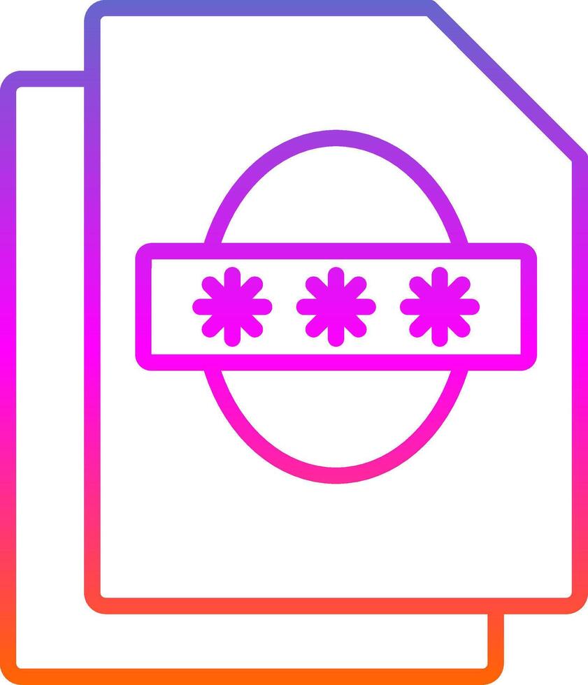 Security File Faceprint Line Gradient Icon Design vector