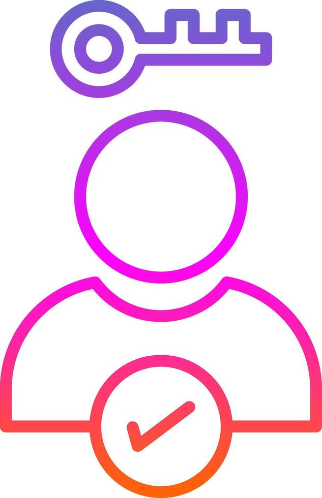 Authentication Line Gradient Icon Design vector