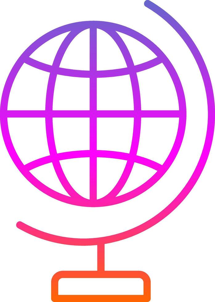 Global World Line Gradient Icon Design vector