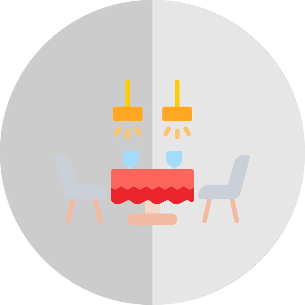 Dining Table Flat Scale Icon Design vector