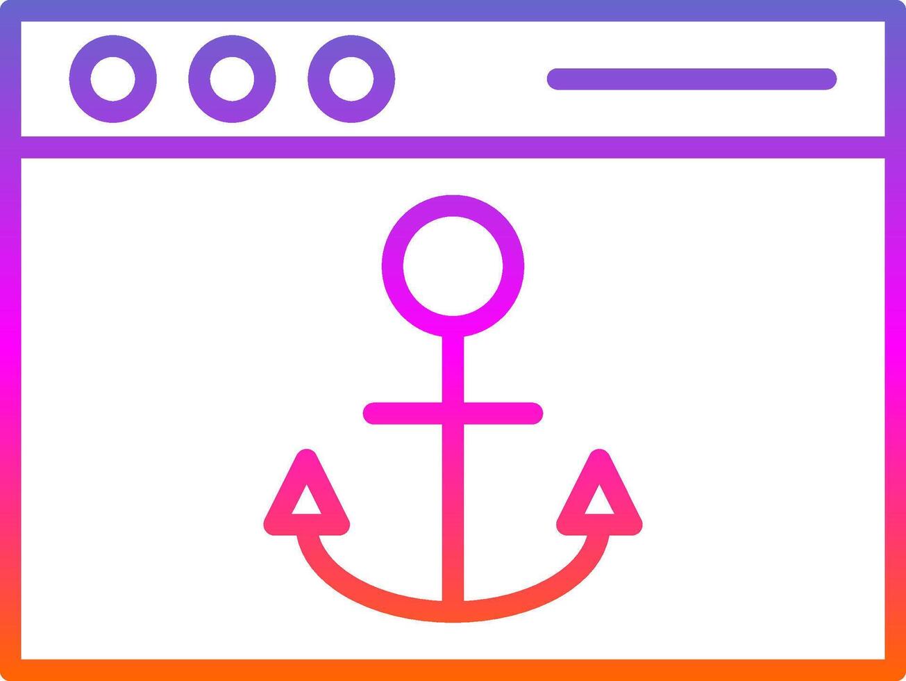 Anchor Text Line Gradient Icon Design vector