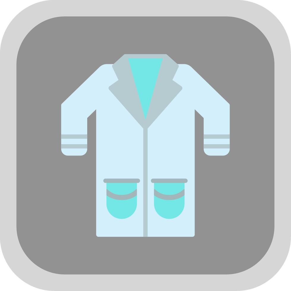 Lab Coat Flat round corner Icon Design vector