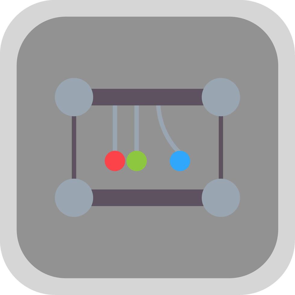 Newtons Cradle Flat round corner Icon Design vector