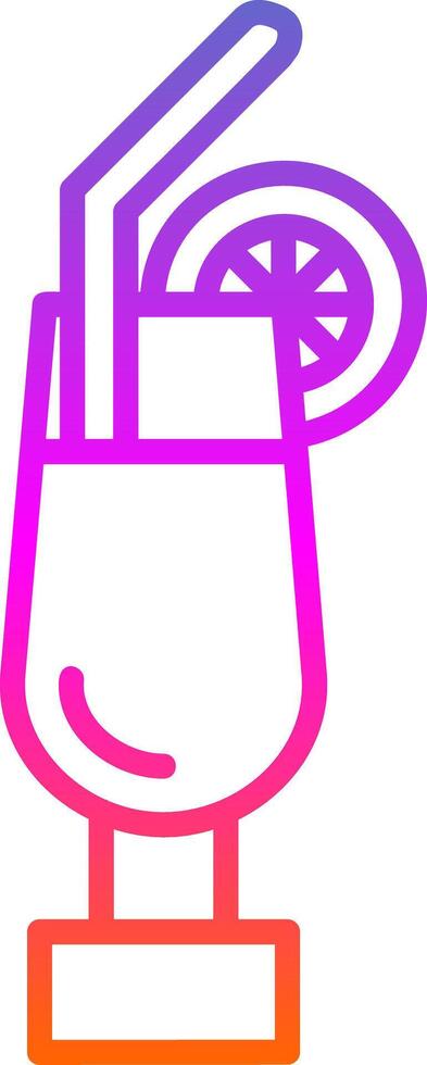 Cocktail Line Gradient Icon Design vector