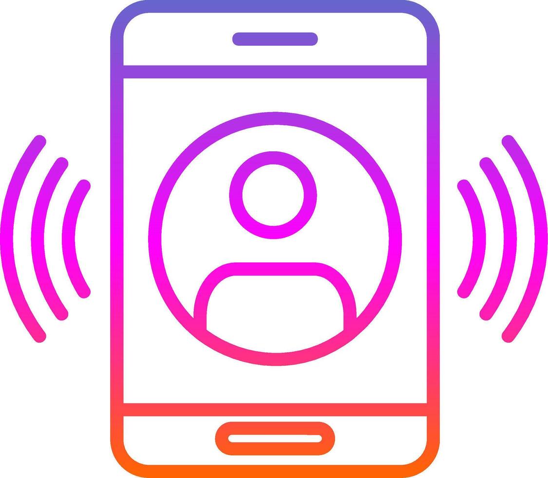 Call Line Gradient Icon Design vector