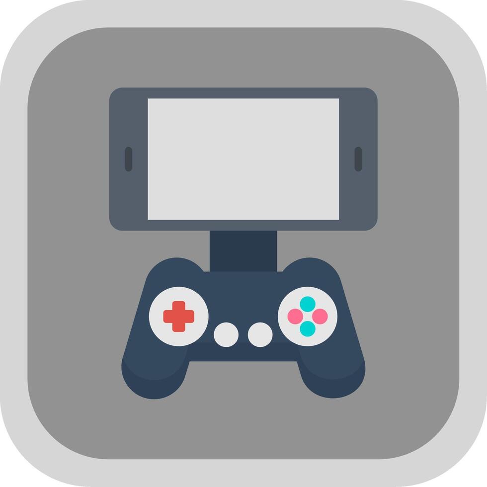 Mobile Game Flat round corner Icon Design vector