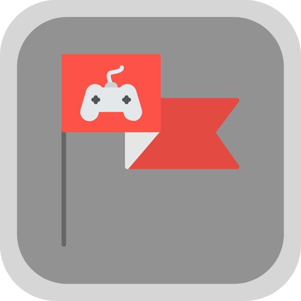 Flag Flat round corner Icon Design vector