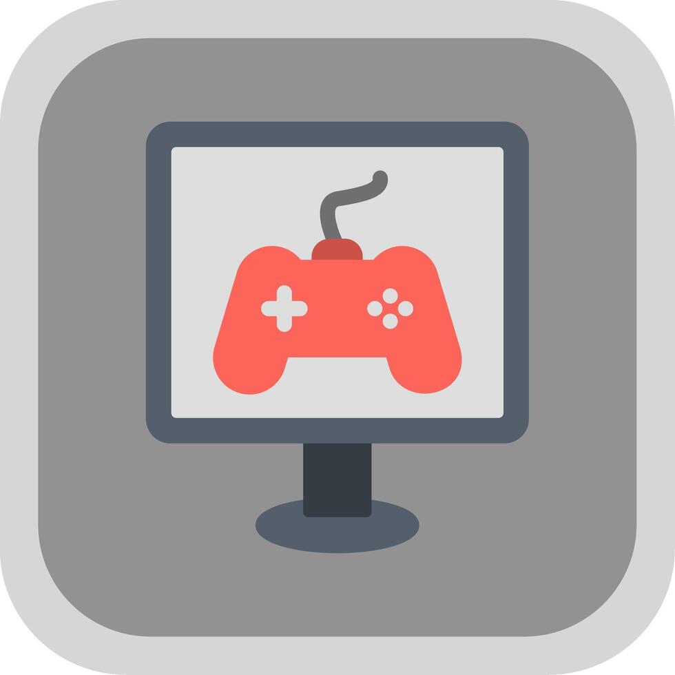 Gaming Flat round corner Icon Design vector