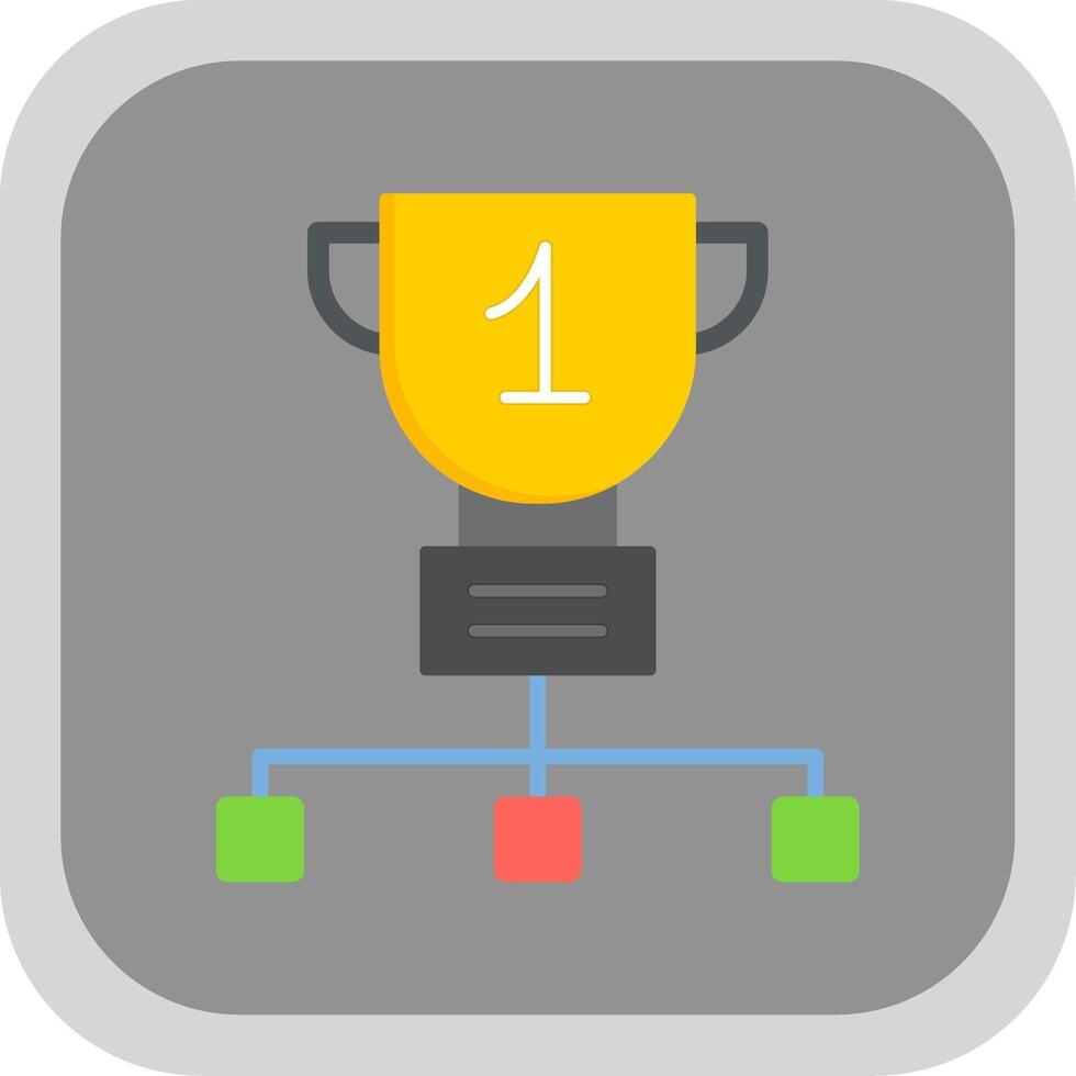 Trophy Flat round corner Icon Design vector