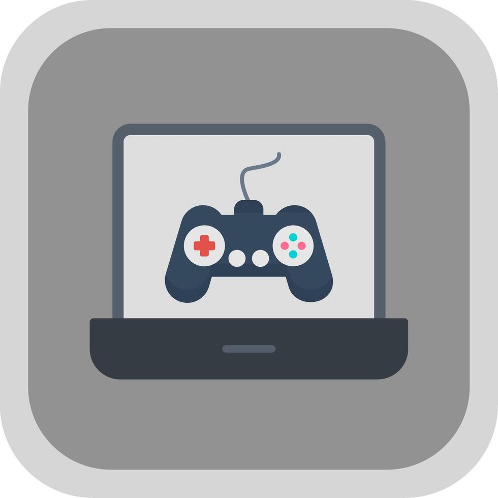 Laptop Flat round corner Icon Design vector