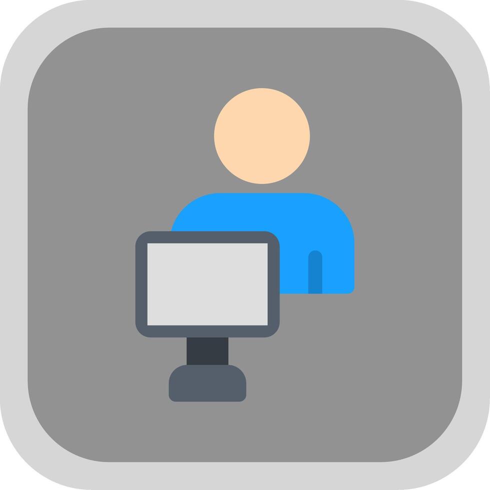 Gamer Flat round corner Icon Design vector