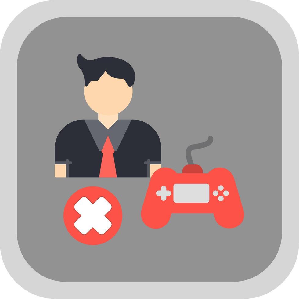 Banned Flat round corner Icon Design vector