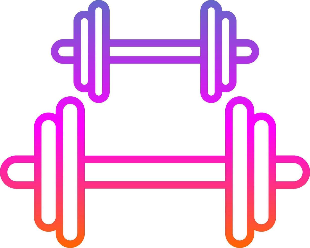 Dumbbell Line Gradient Icon Design vector
