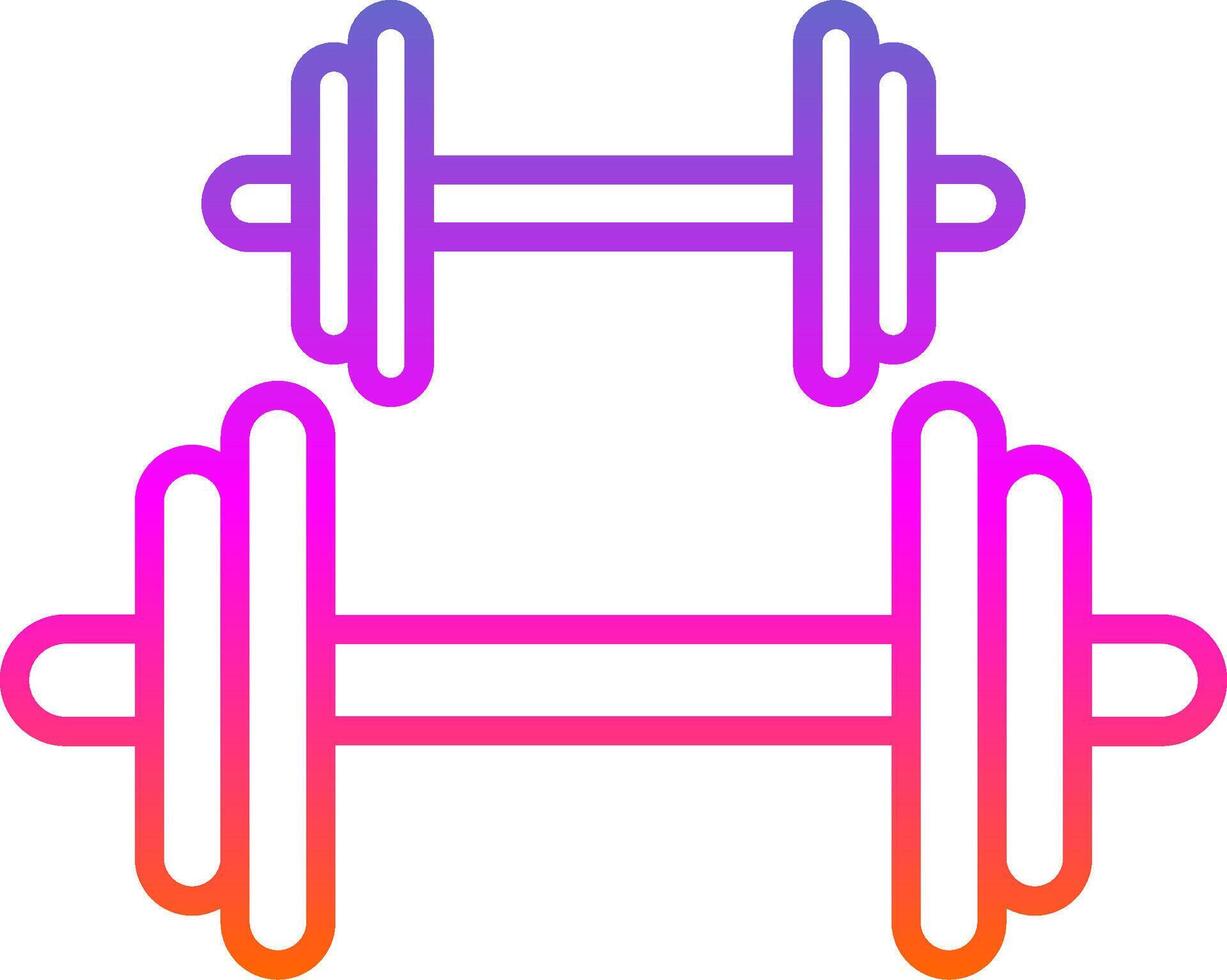 Dumbbell Line Gradient Icon Design vector