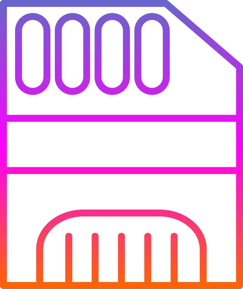 Memory Card Line Gradient Icon Design vector