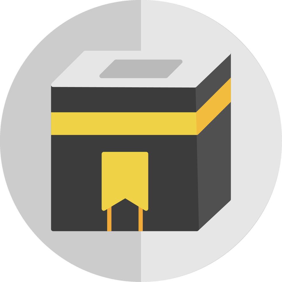 Kaaba Flat Scale Icon Design vector