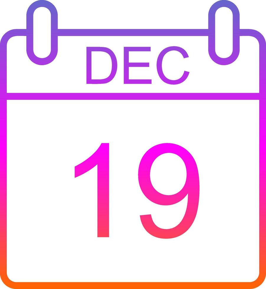 December Line Gradient Icon Design vector