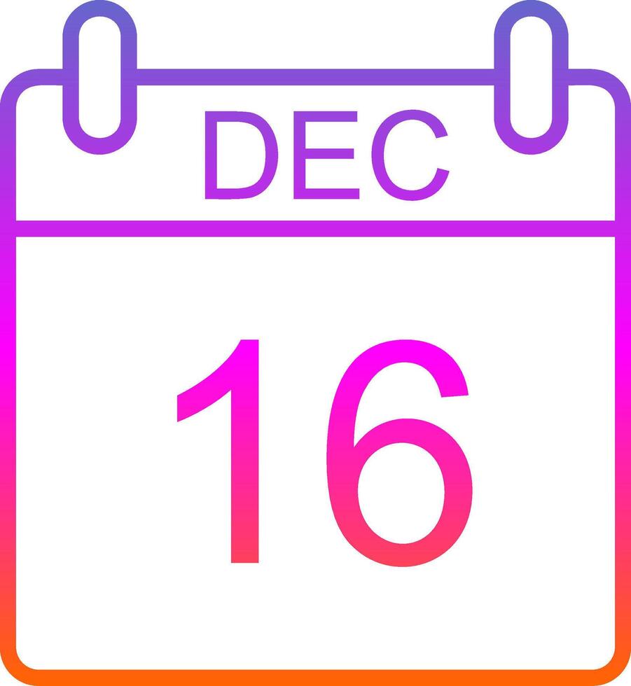 December Line Gradient Icon Design vector