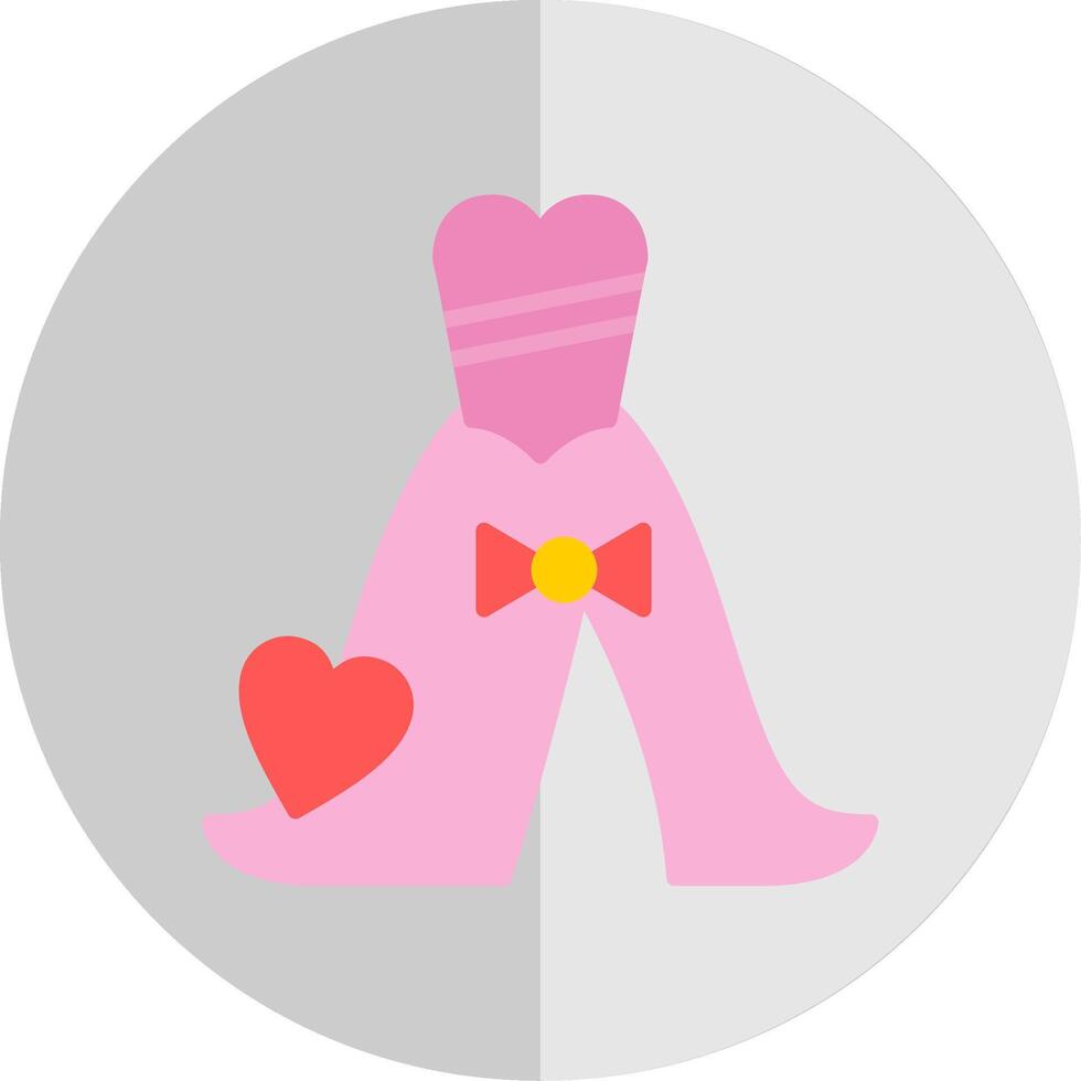 Wedding Dress Flat Scale Icon Design vector