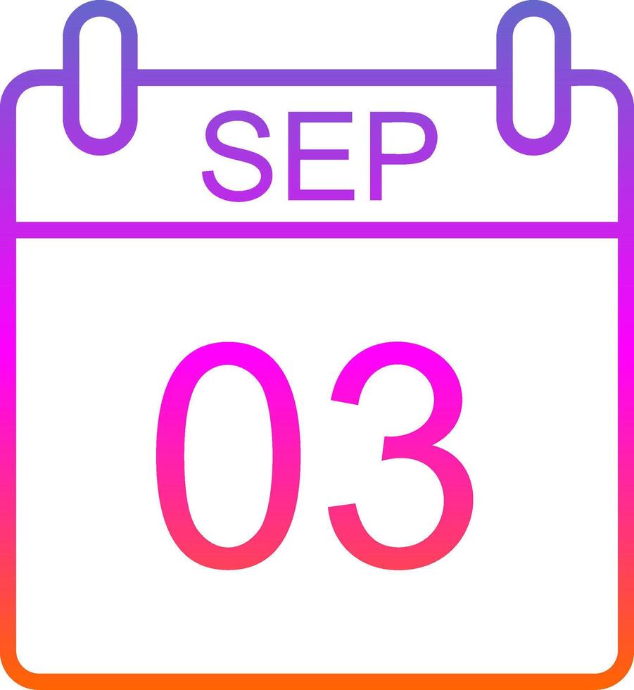September Line Gradient Icon Design vector
