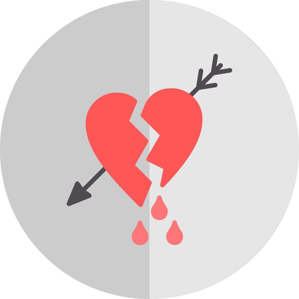 roto corazón plano escala icono diseño vector