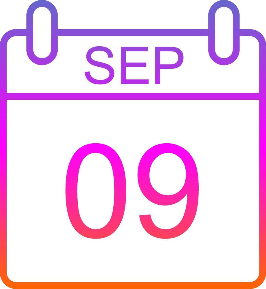 September Line Gradient Icon Design vector