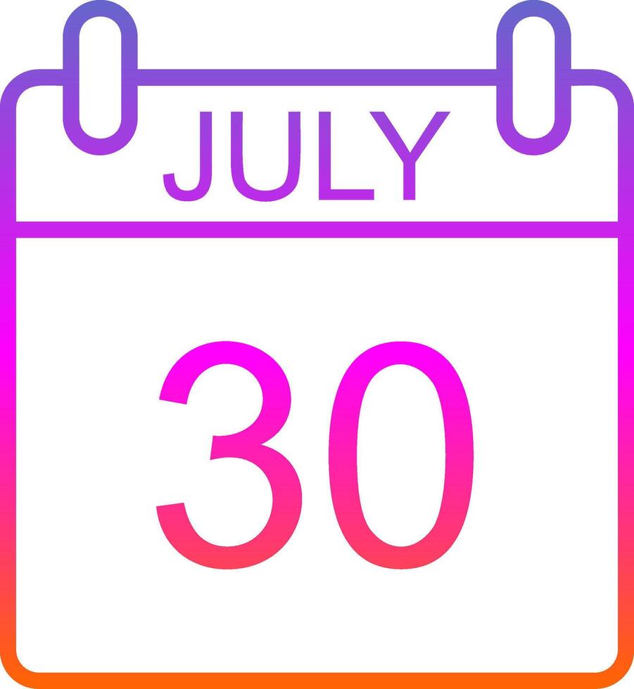 July Line Gradient Icon Design vector