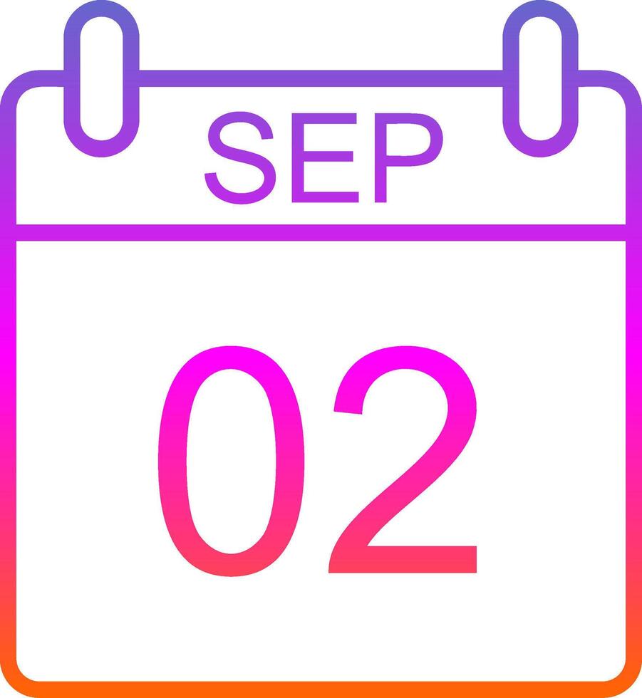 September Line Gradient Icon Design vector