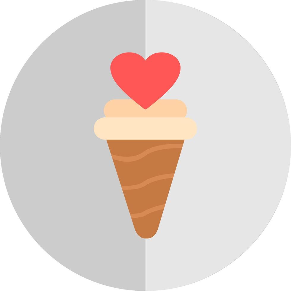 Ice Cream Flat Scale Icon Design vector