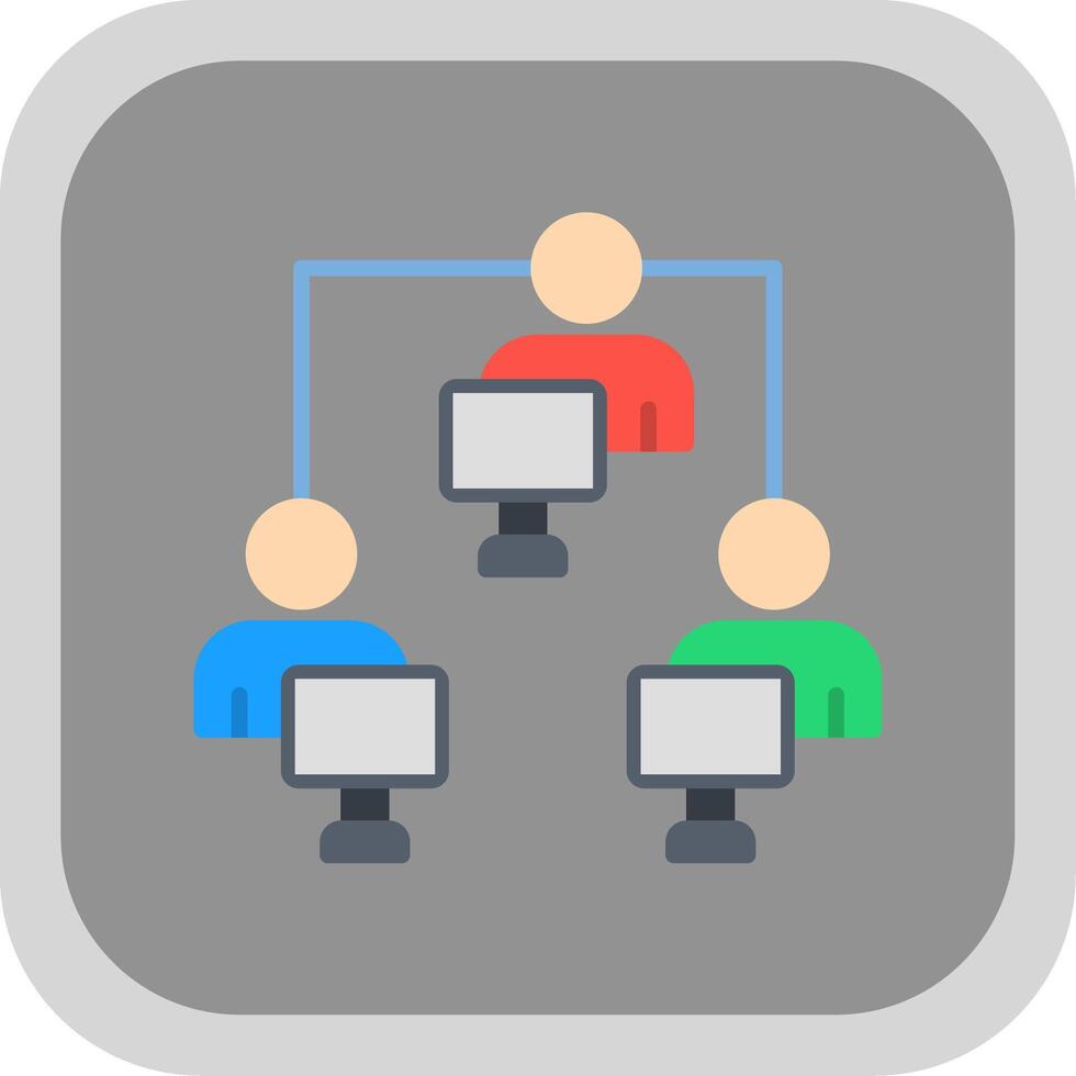 Network User Flat round corner Icon Design vector