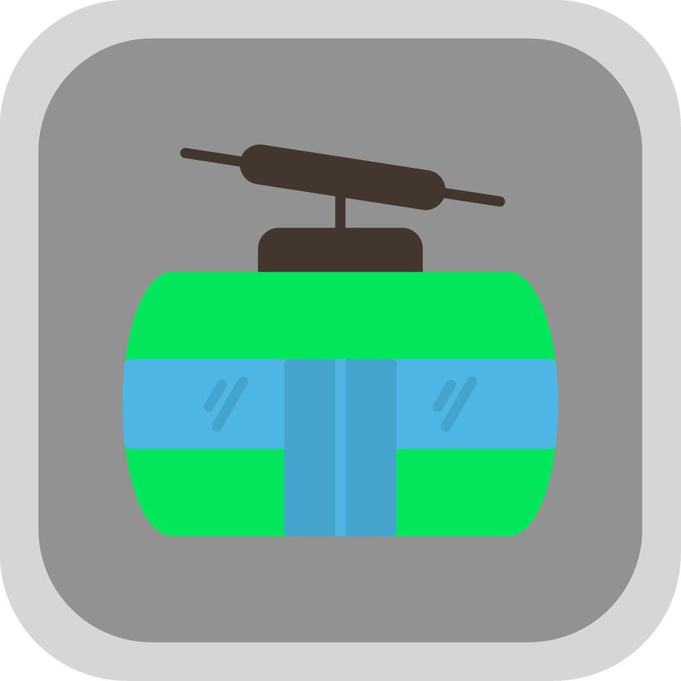 Cableway Flat round corner Icon Design vector