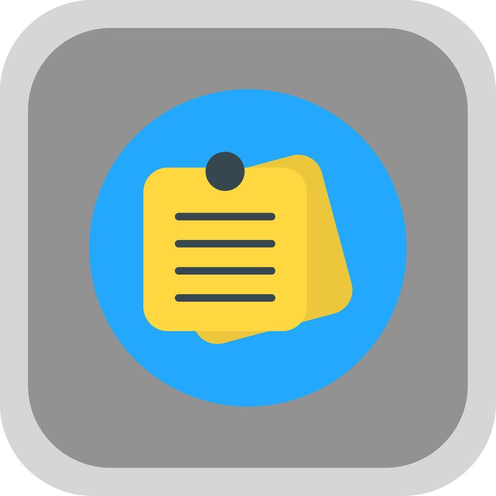 Sticky Notes Flat round corner Icon Design vector