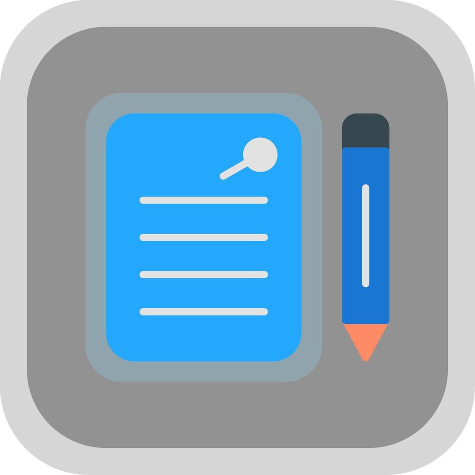 Notepad Flat round corner Icon Design vector