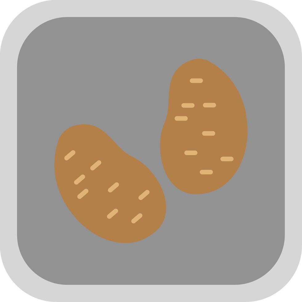 Potato's Flat round corner Icon Design vector