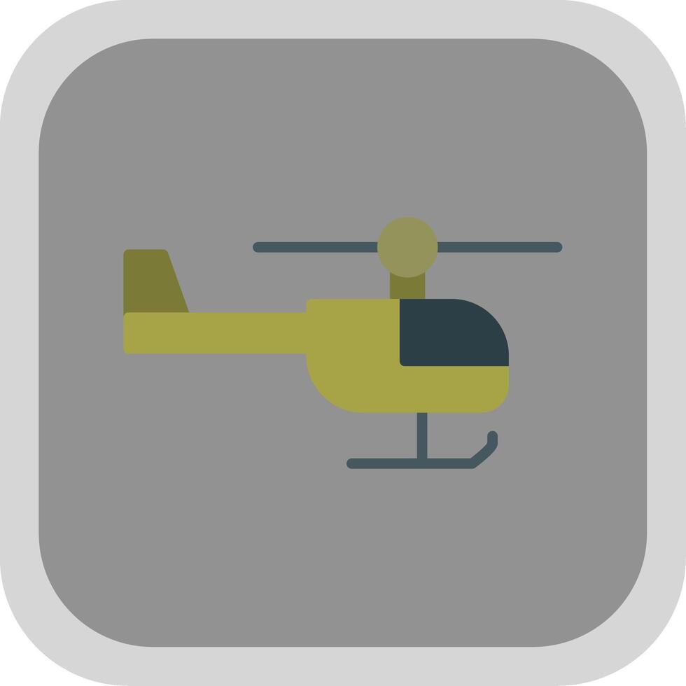 helicóptero plano redondo esquina icono diseño vector