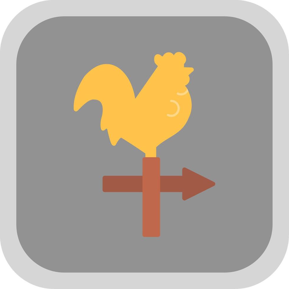 Weather Vane Flat round corner Icon Design vector