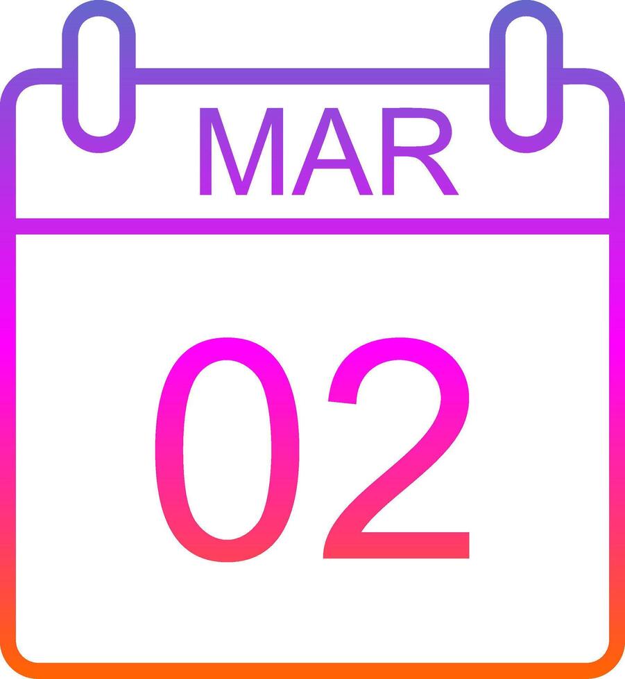 March Line Gradient Icon Design vector